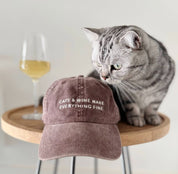 Bruine Denim Pet - Cats & Wine Make Everything Fine