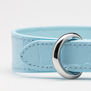 Babyblauw Croco Hondenhalsband Dun
