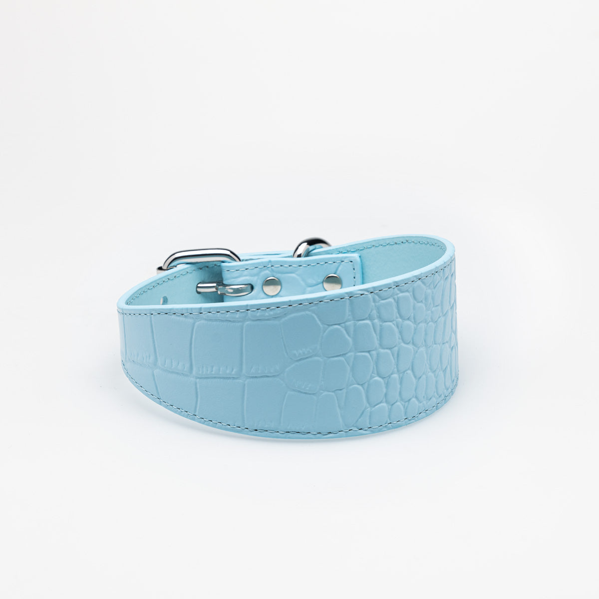 Babyblauwe Croco Hondenhalsband Breed