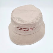Beige Denim Vissershoed - Honden & Wijn Maken Alles Fijn