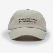 Beige Denim Pet - Dogs & Wine Make Everything Fine