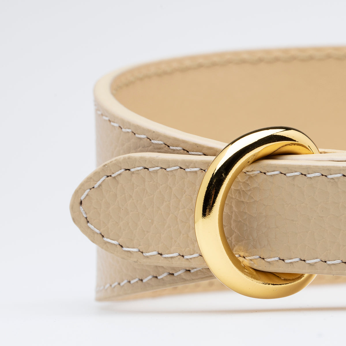 Brede Beige Hondenhalsband