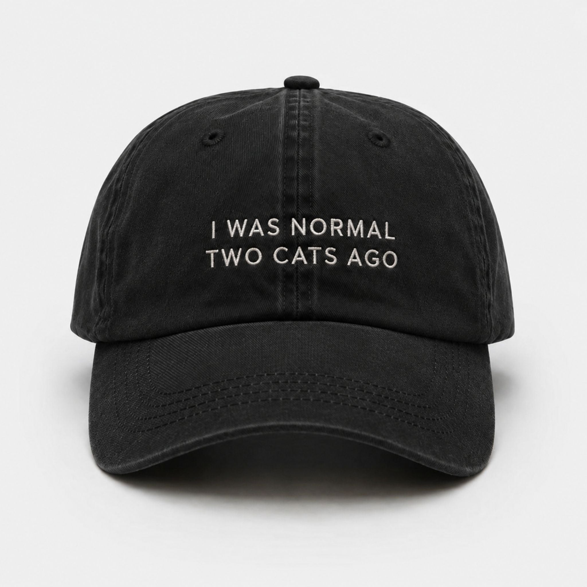 Black Denim Cap - I Was Normal Two Cats Ago