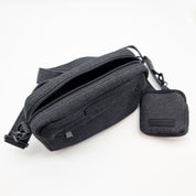 Zwarte Denim Hondenuitlaat Tas - Crossbody 