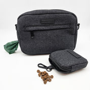 Zwarte Denim Hondenuitlaat Tas - Crossbody 