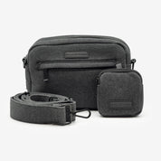 Zwarte Denim Hondenuitlaat Tas - Crossbody 