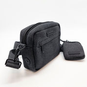 Zwarte Denim Hondenuitlaat Tas - Crossbody 