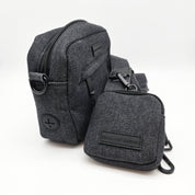 Zwarte Denim Hondenuitlaat Tas - Crossbody 