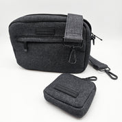 Zwarte Denim Hondenuitlaat Tas - Crossbody 