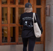 Zwart T-shirt met Lange Mouwen - Dogs & Wine Make Everything Fine