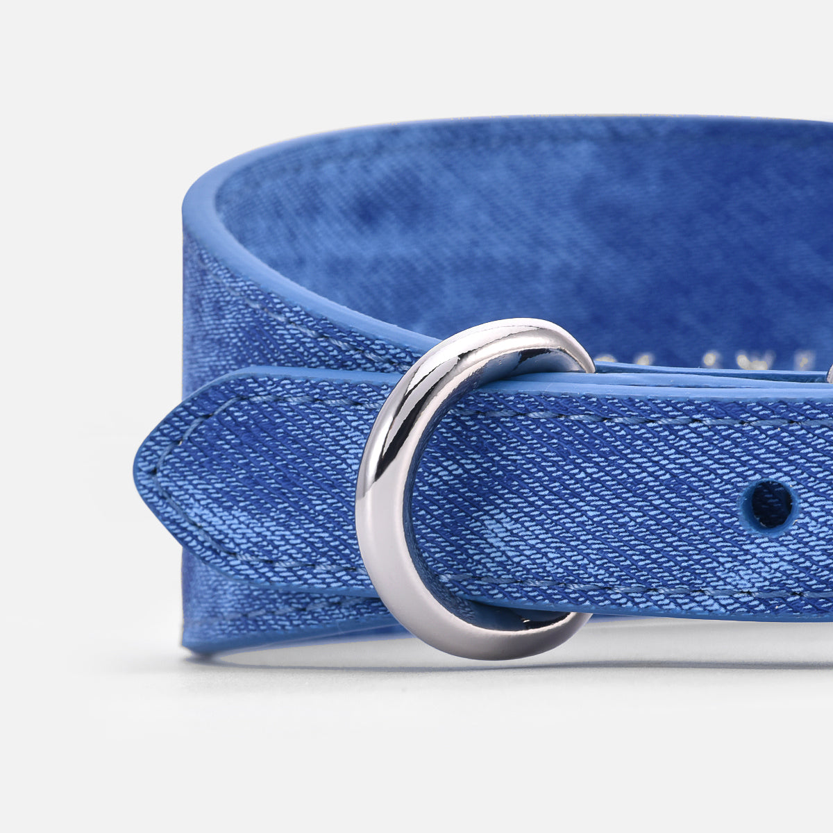 Blauwe Denim Hondenhalsband Breed