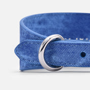 Blauwe Denim Hondenhalsband Breed