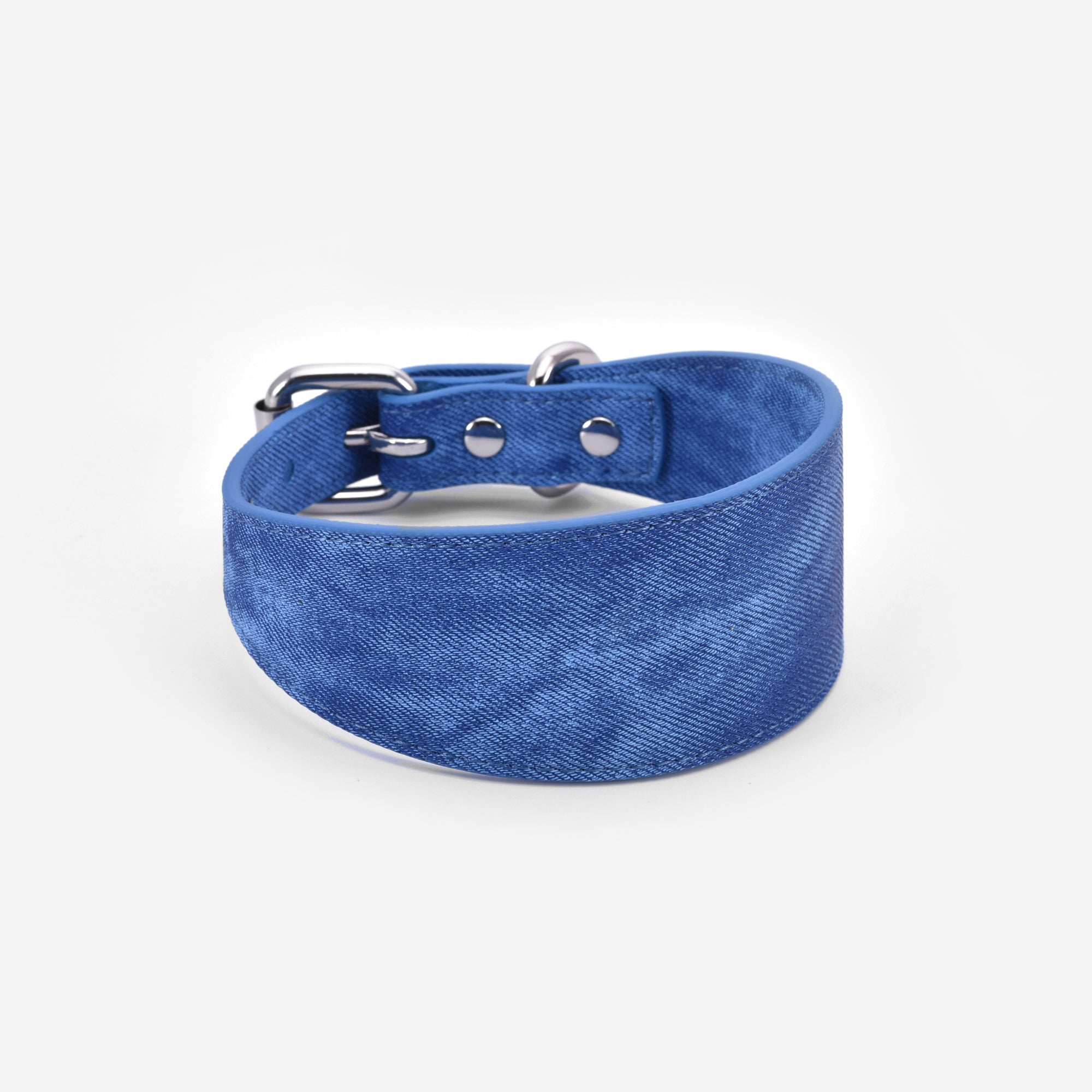 Blauwe Denim Hondenhalsband Breed
