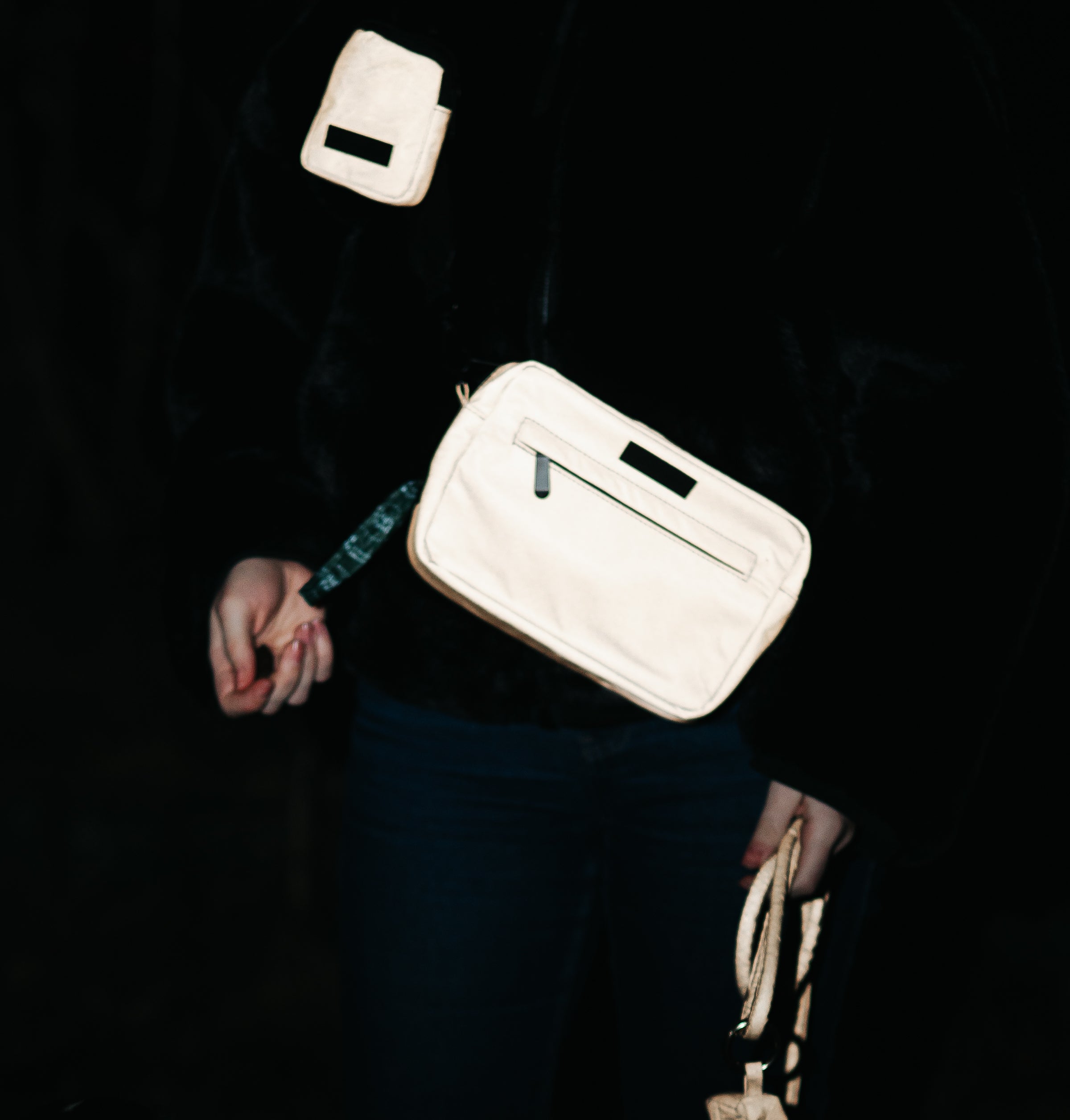 Reflecterende Bronzen Hondenwandel Tas - Crossbody 