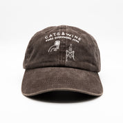 Bruine denim pet - logo "Cats & Wine Make Everything Fine" 
