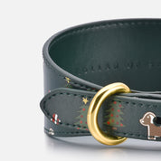 Kerst hondenhalsband breed