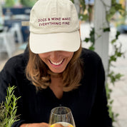 Beige Denim Pet - Dogs & Wine Make Everything Fine