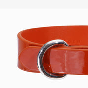 Glanzende Oranje Dunne Hondenhalsband