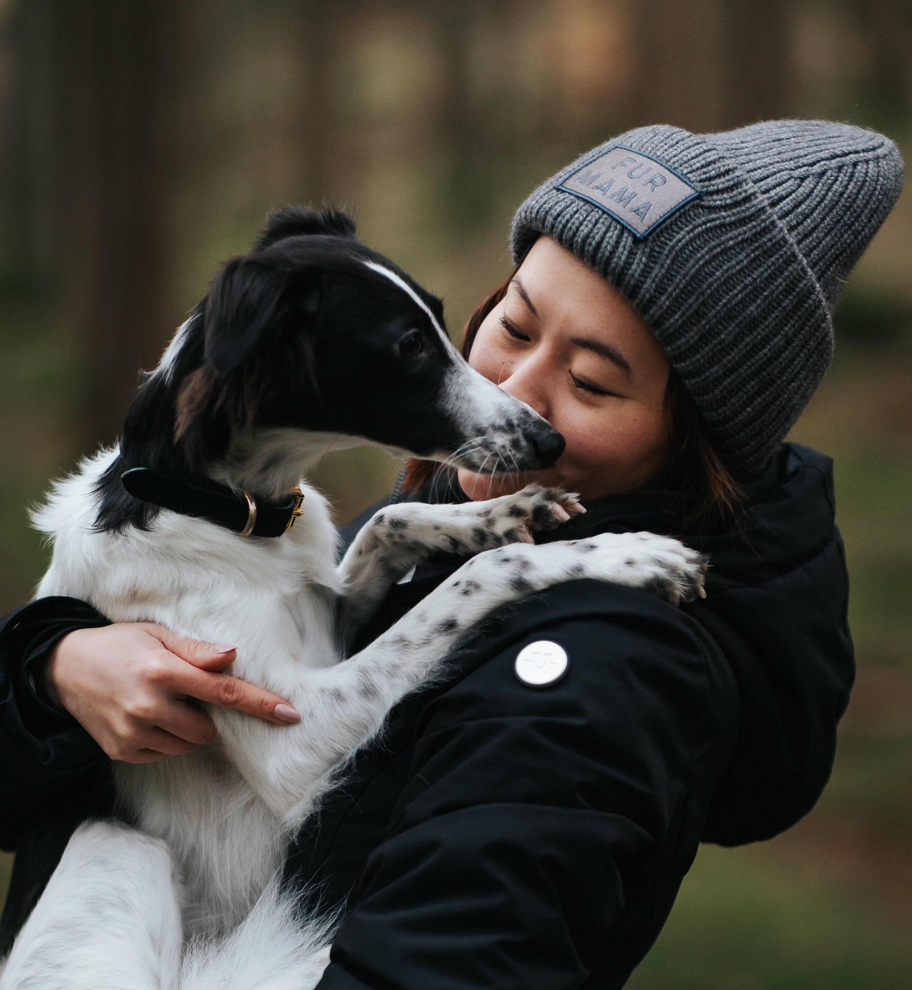 Grijze Wol Muts -  Fur Mama
