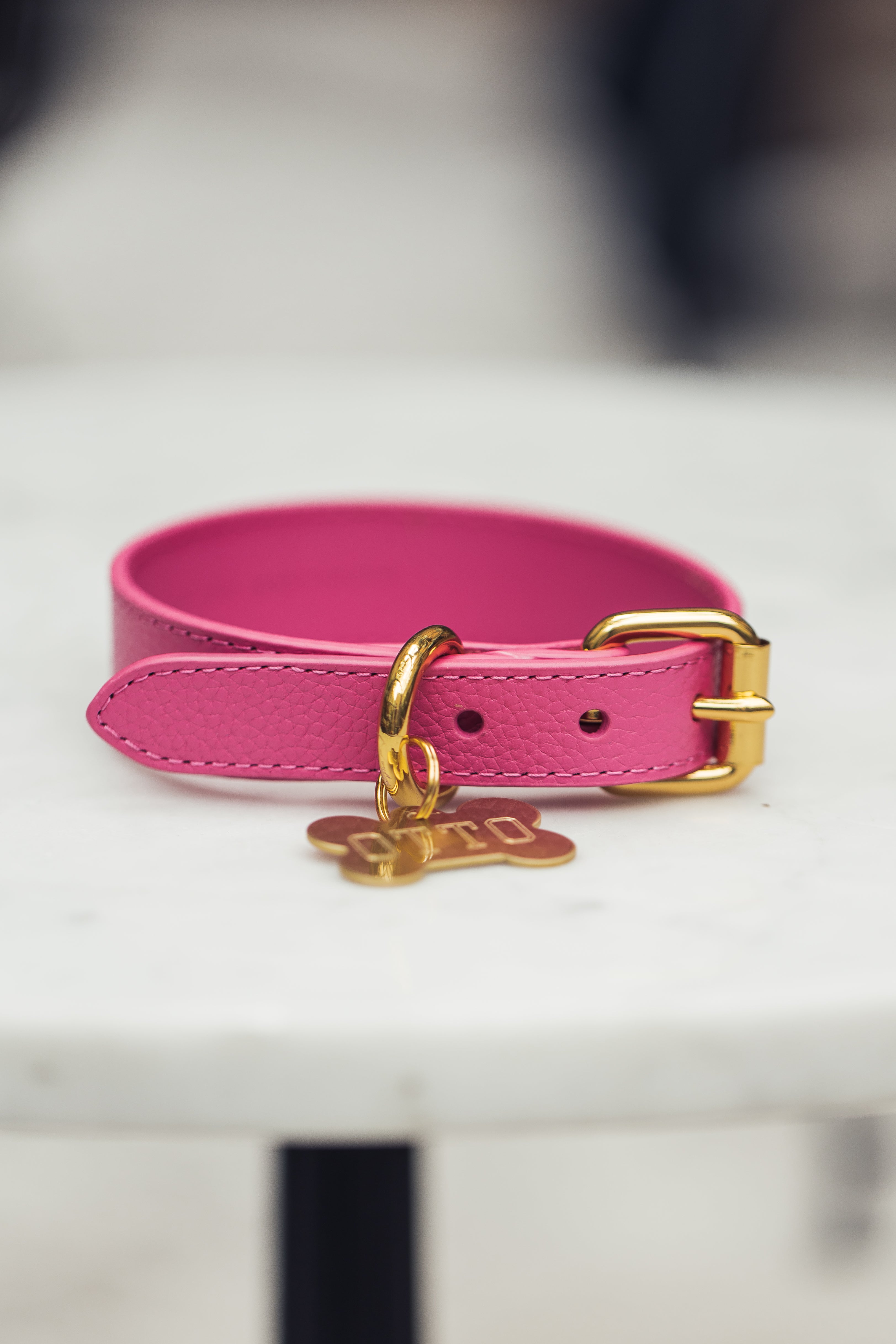 Dunne Hot Pink Hondenhalsband