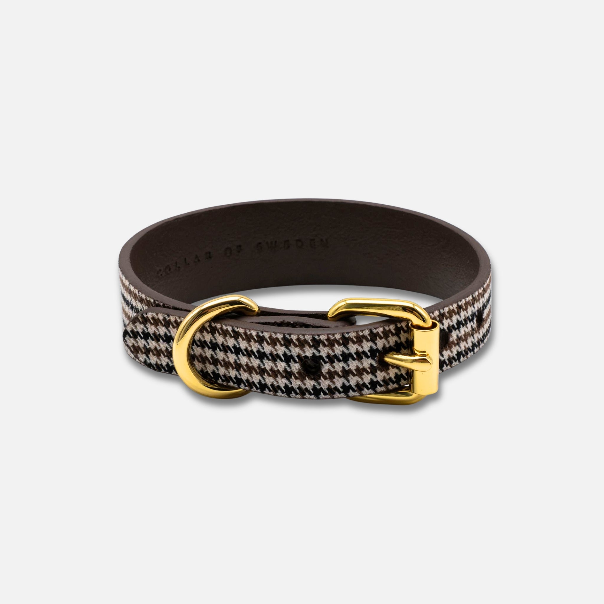 Dunne Hondenhalsband Beige Houndstooth