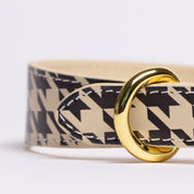 Dunne Hondenhalsband Beige Houndstooth