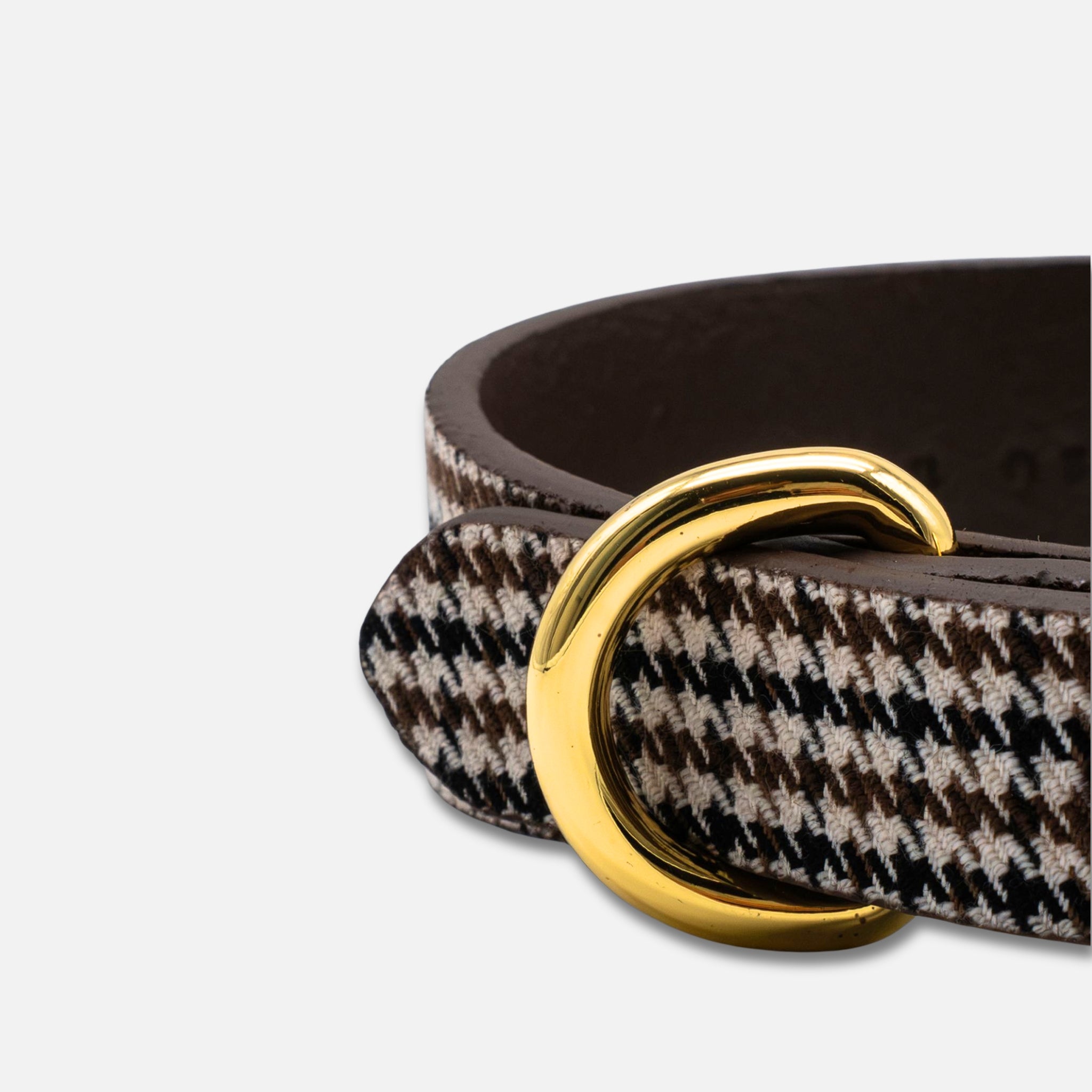 Dunne Hondenhalsband Beige Houndstooth