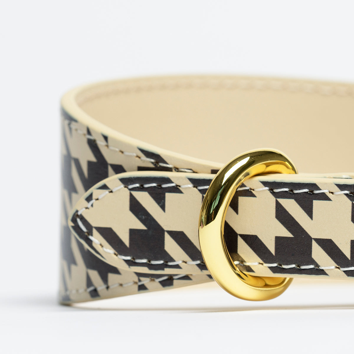 Beige Houndstooth Hondenhalsband Breed