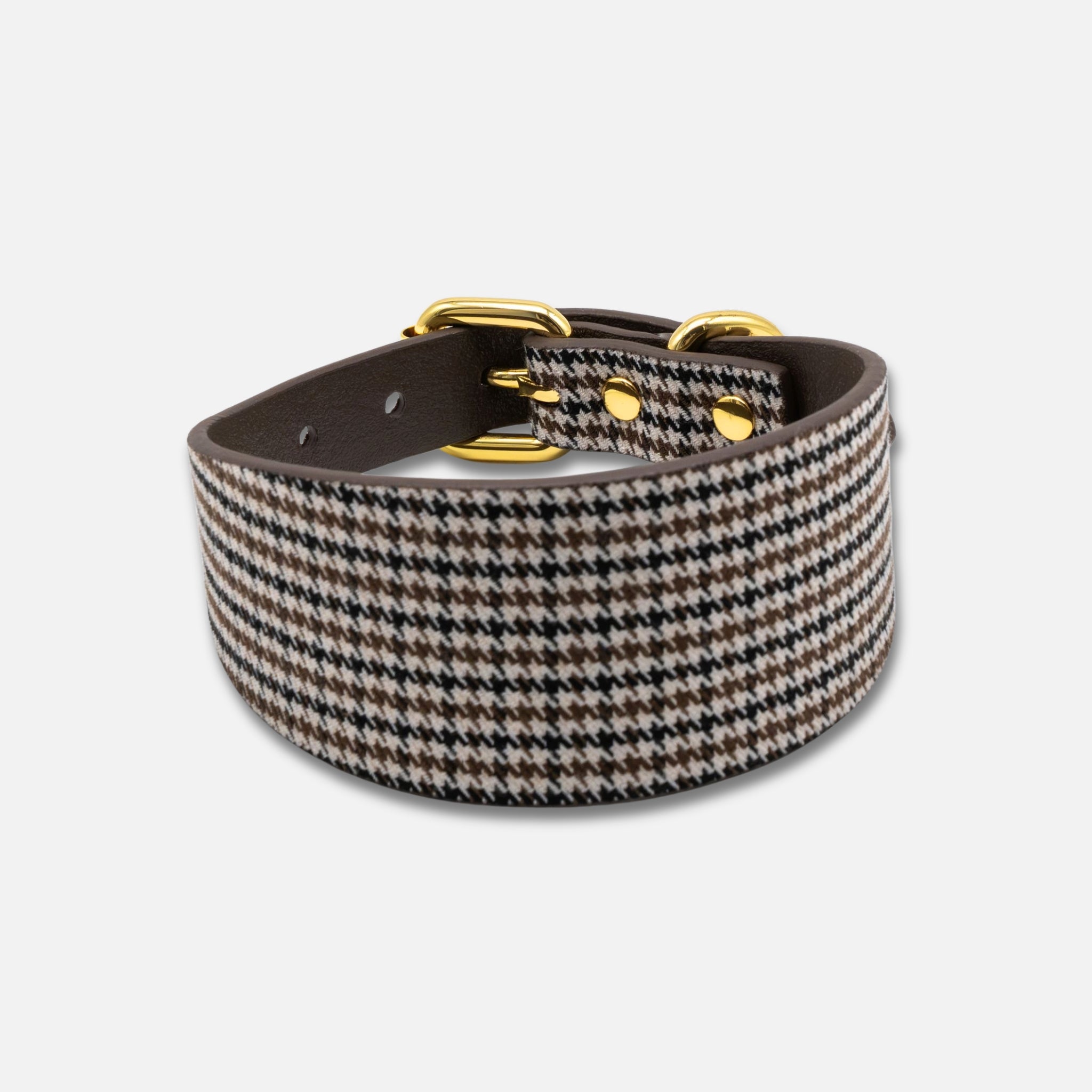 Beige Houndstooth Hondenhalsband Breed
