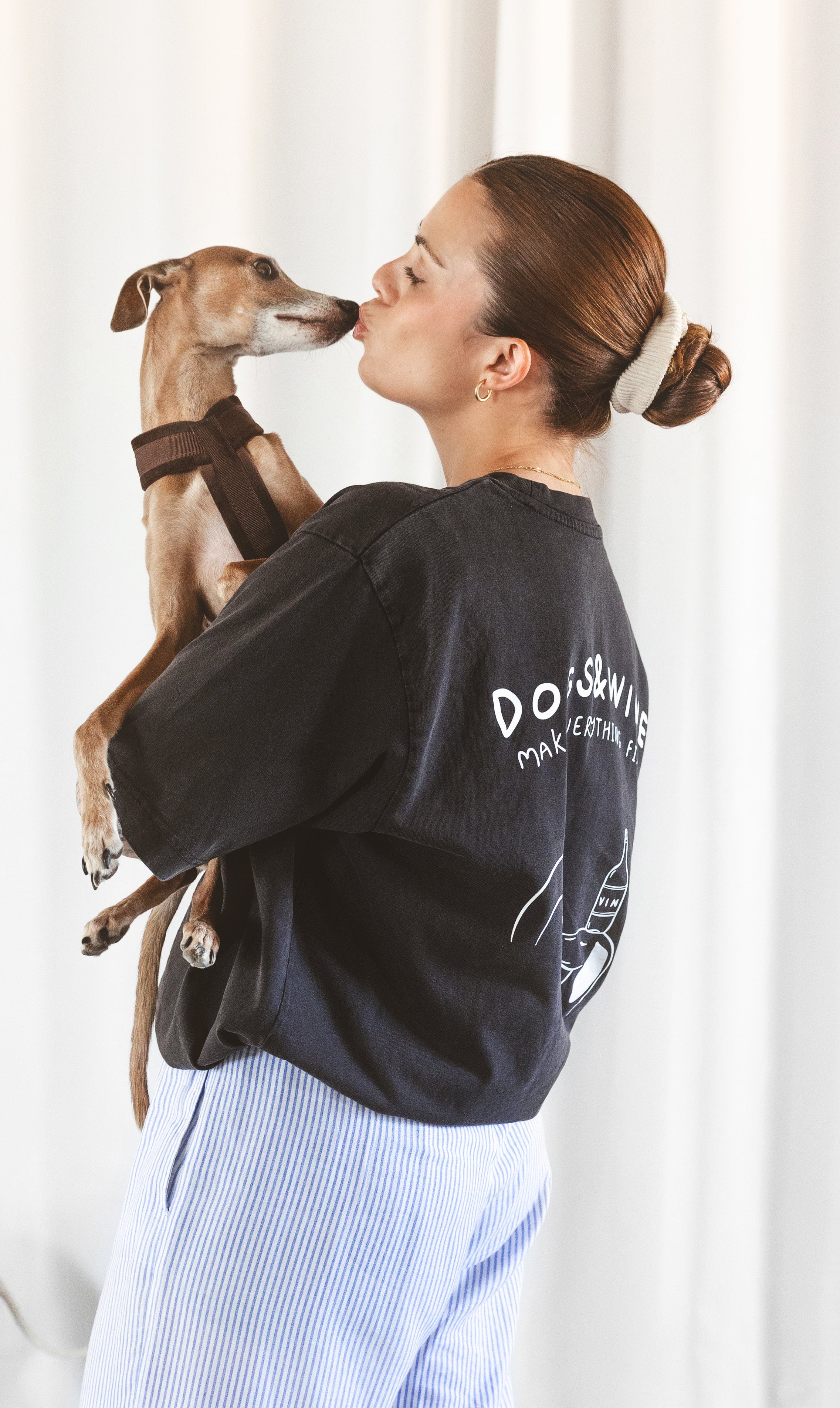 Zwart T-shirt - Dogs & Wine Make Everything Fine