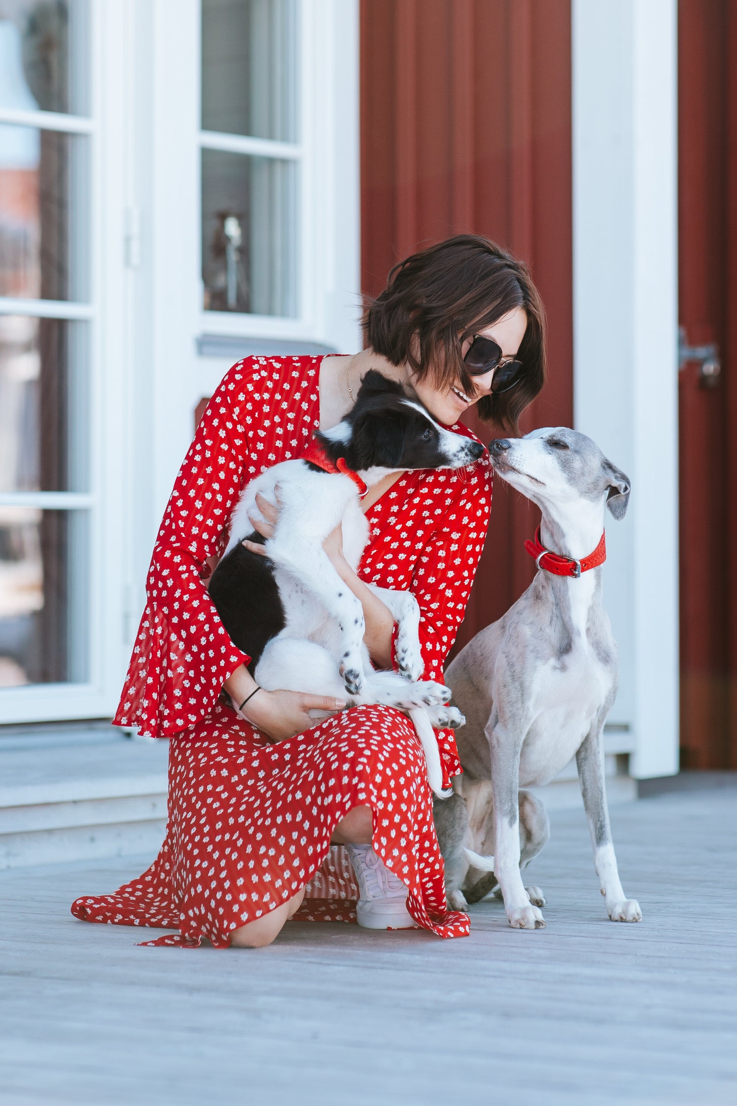 Pure Rode Gevlochten Hondenhalsband Breed