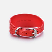 Pure Rode Gevlochten Hondenhalsband Breed
