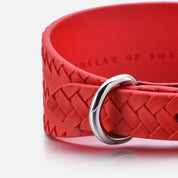 Pure Rode Gevlochten Hondenhalsband Breed