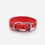 Dunne Gevlochten Hondenhalsband Pure Rood