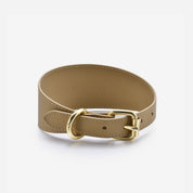 Reflecterende bronzen brede hondenhalsband