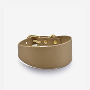 Reflecterende bronzen brede hondenhalsband