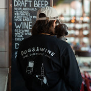 Zwart T-shirt met Lange Mouwen - Dogs & Wine Make Everything Fine