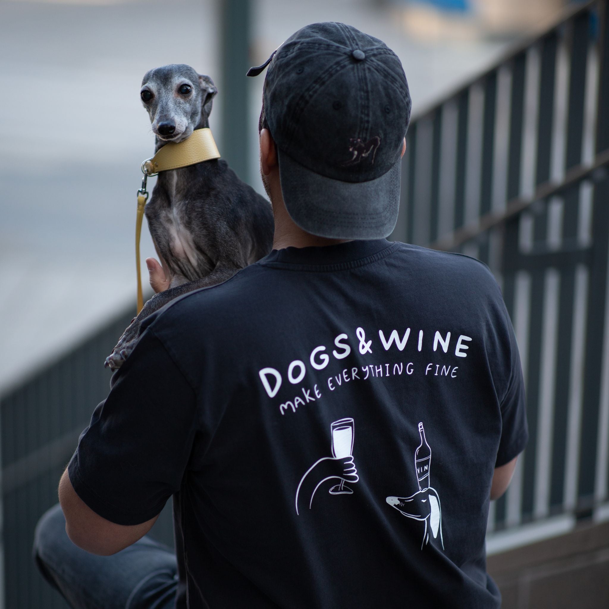 Zwart T-shirt - Dogs & Wine Make Everything Fine