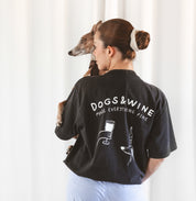 Zwart T-shirt - Dogs & Wine Make Everything Fine