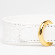 Witte Croco Hondenhalsband Dun