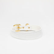 Witte Croco Hondenhalsband Dun